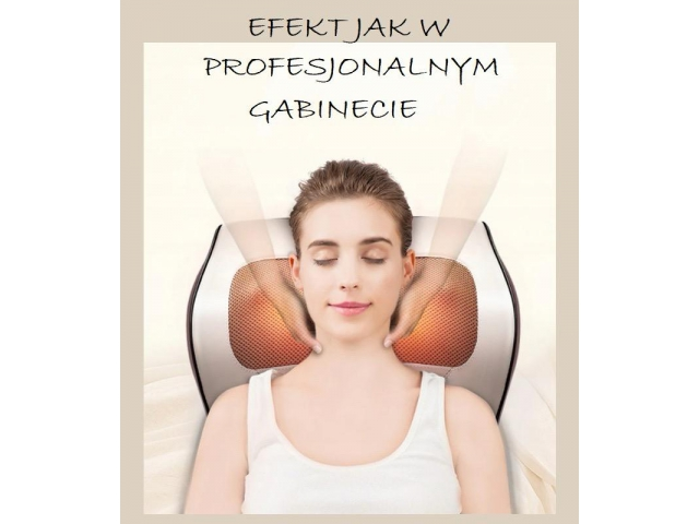 Masażer karku pleców kręgosłupa shiatsu poduszka masująca