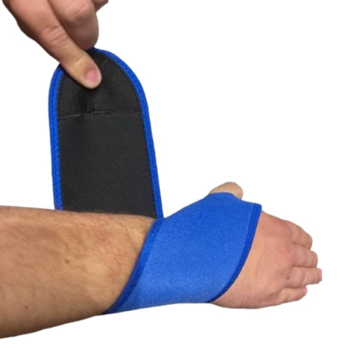 Ściągacz opaska orteza stabilizator na nadgarstek BLUE-treningowa