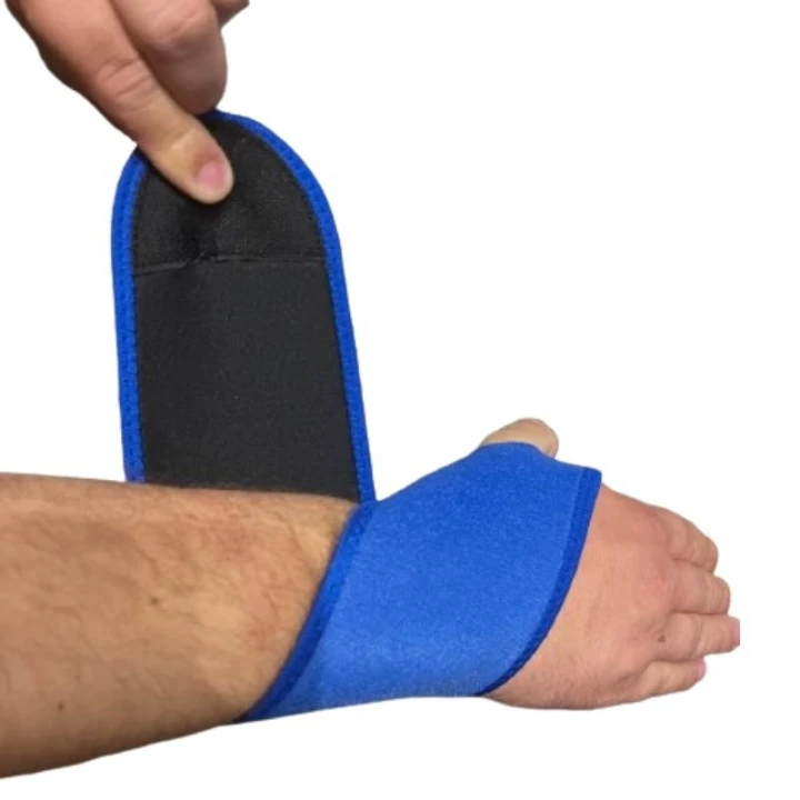 Ściągacz opaska orteza stabilizator na nadgarstek BLUE-treningowa