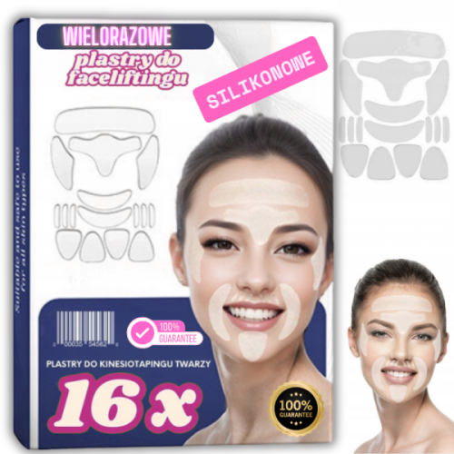 Plastry do faceliftingu twarzy kinesio silikonowe 16 szt