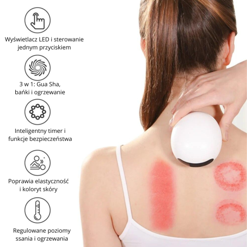 Inteligentne urządzenie do terapii bańką Gua Sha elektryczna bańka masażer led