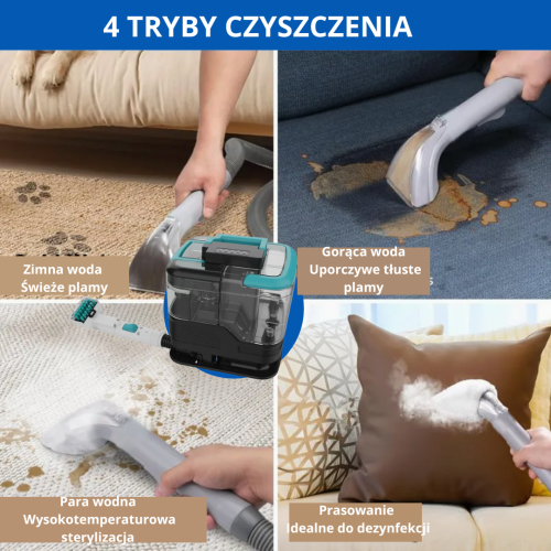 Odkurzacz Parowy do Czyszczenia na Mokro i na Sucho Przenośny