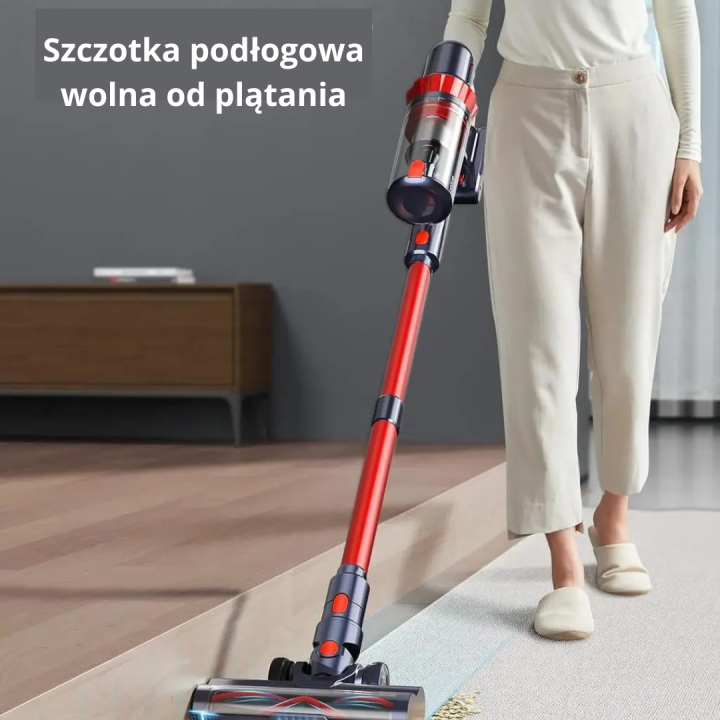 Odkurzacz bezprzewodowy filtr hepa obrotowa szczotka 120W lekki