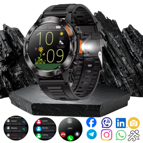Smartwatch inteligentny zegarek męski monitoring zdrowia sportowy