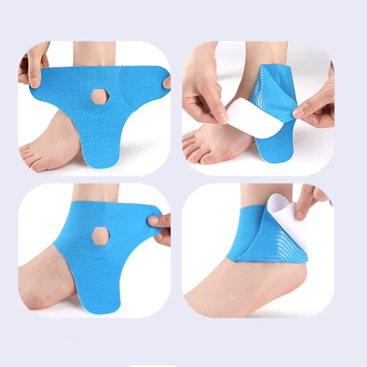Plastry kinesiotaping orteza opaska na kostkę staw skokowy tejpy 4 szt