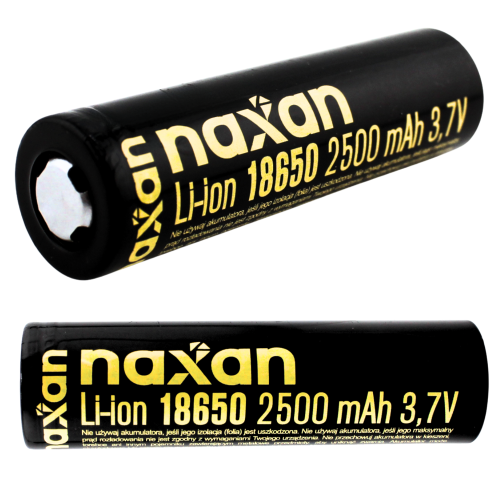 Akumulator Naxan Litowo Jonowy Wysokoprądowy Li-ion 18650 2500mAh Ogniwo 1 szt