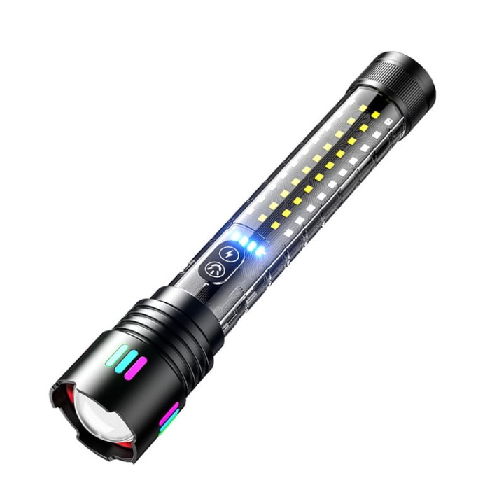 Latarka taktyczna mocna akumulatorowa LED z funkcją POWERBANK Zoom USB C