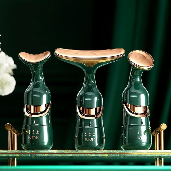 Masażer do twarzy szyi 3w1 ujędrniający upiększający wibracyjny lifting 4D