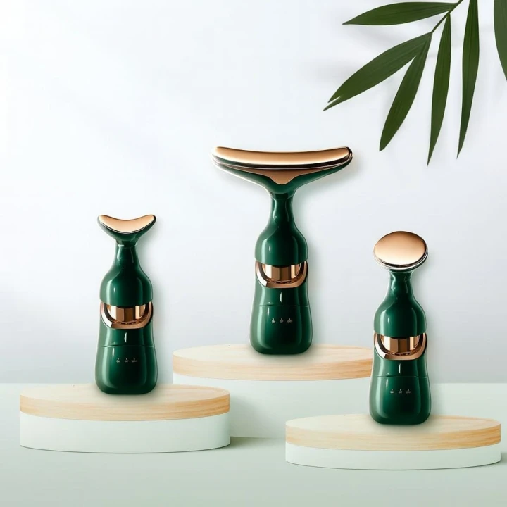 Masażer do twarzy szyi 3w1 ujędrniający upiększający wibracyjny lifting 4D