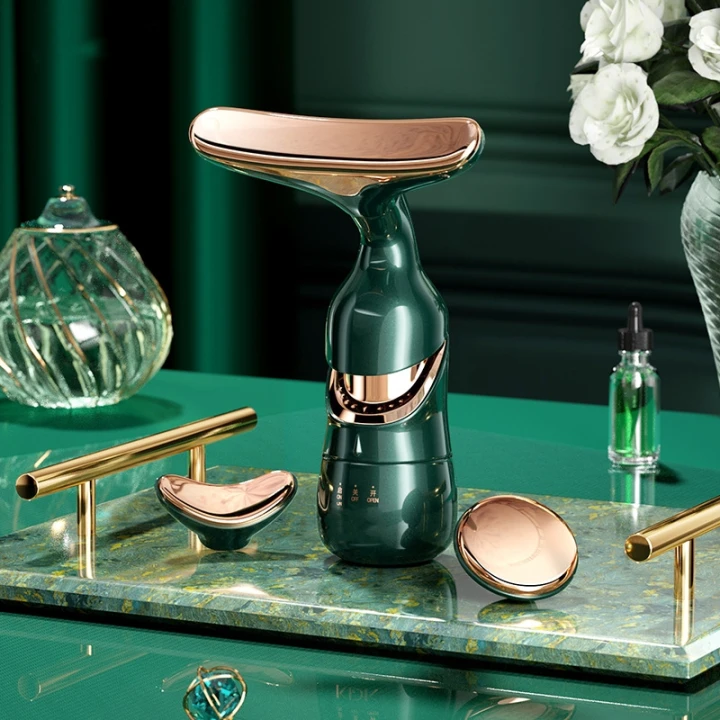 Masażer do twarzy szyi 3w1 ujędrniający upiększający wibracyjny lifting 4D