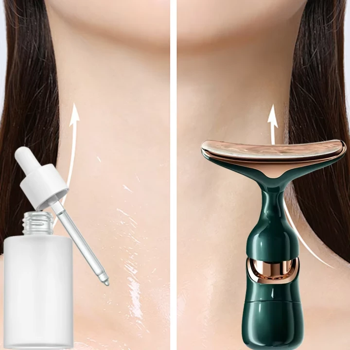 Masażer do twarzy szyi 3w1 ujędrniający upiększający wibracyjny lifting 4D