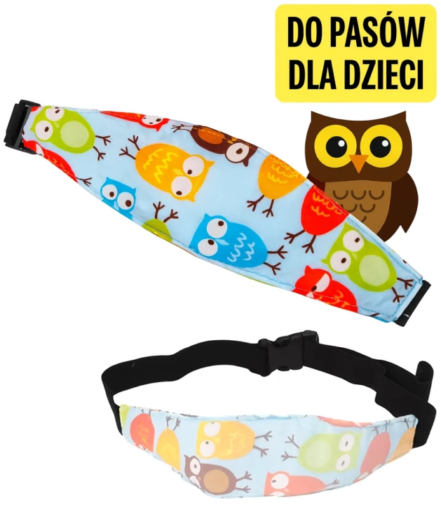 Opaska podtrzymująca główkę dziecka w foteliku pas bezpieczeństwa