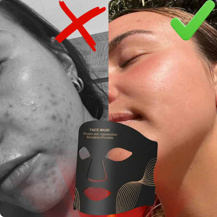 Maska LED na twarz terapia fotonowa 7 kolorów przeciwzmarszczkowa trądzik