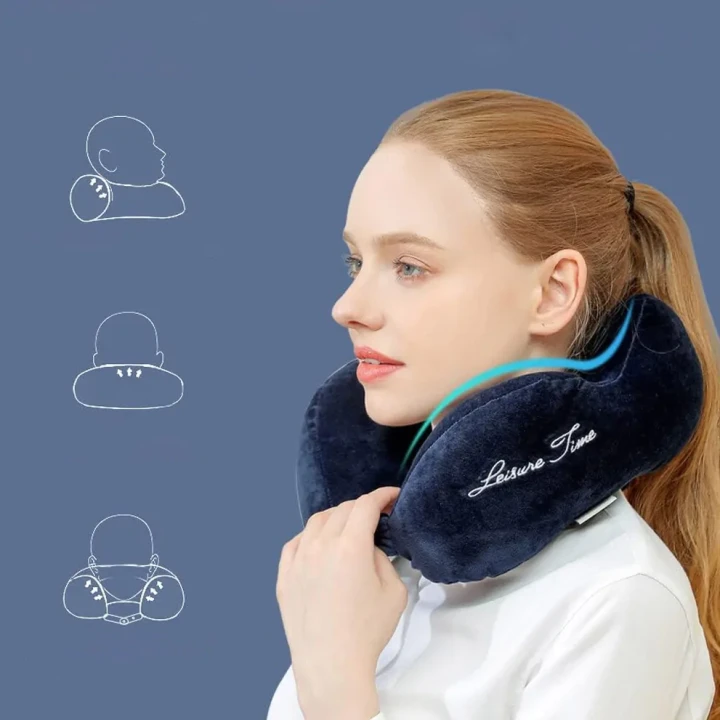 Poduszka podróżna memory foam na szyję rogal ortopedyczna do samolotu samochodu