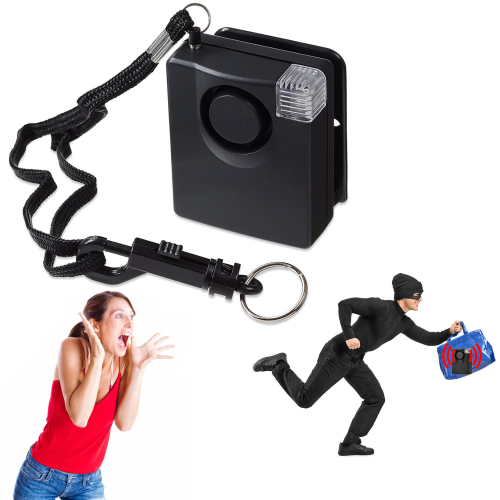 Alarm osobisty z zawleczką – syrena alarmowa 130dB + światło LED