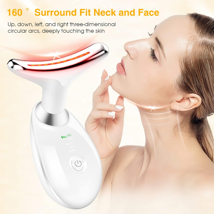 Masażer soniczny EMS do twarzy i szyi LED – lifting, ujędrnianie i regeneracja skóry