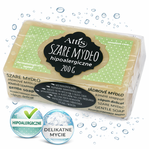 Hipoalergiczne szare mydło w kostce 200 g – do skóry wrażliwej i alergicznej
