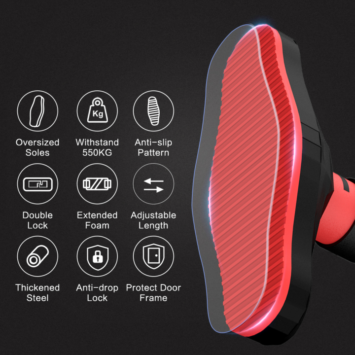 Regulowany drążek rozporowy do podciągania z poziomicą  – trening w domu bez wiercenia