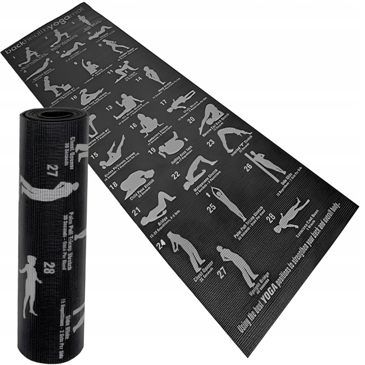 Mata do jogi fitness pilates – 28 pozycji | antypoślizgowa