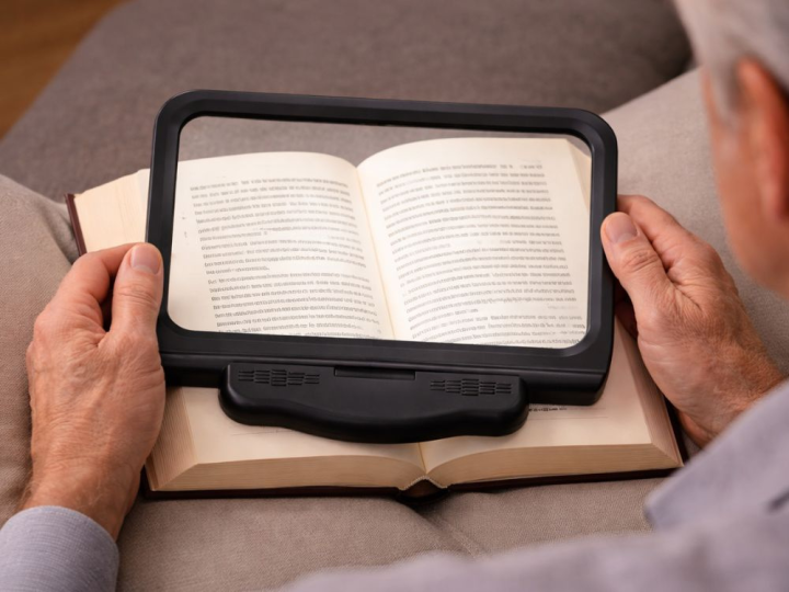 Lupa podświetlana LED do czytania 2,5x – poręczna, 3 tryby światła, ładowanie USB