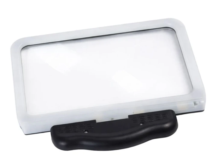 Lupa podświetlana LED do czytania 2,5x – poręczna, 3 tryby światła, ładowanie USB