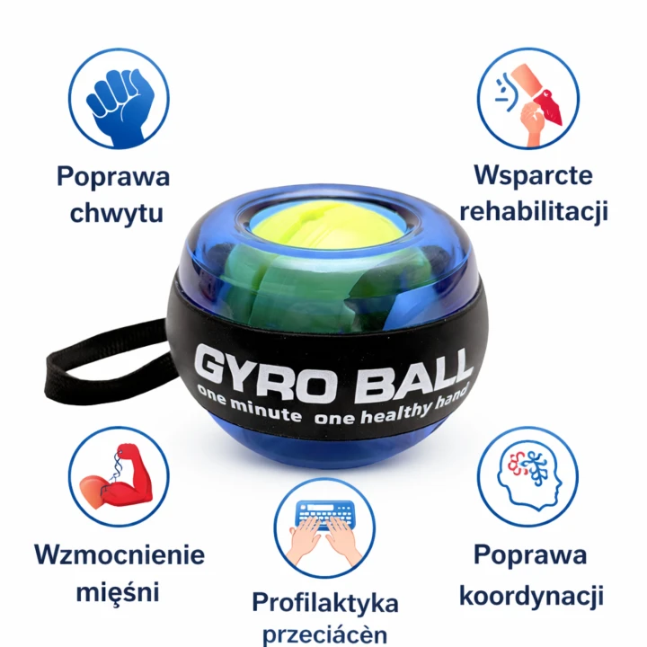 GYRO BALL – kula żyroskopowa do treningu i rehabilitacji nadgarstka