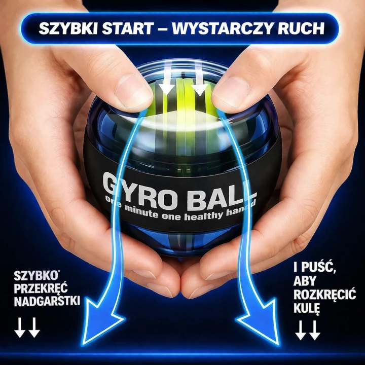 GYRO BALL – kula żyroskopowa do treningu i rehabilitacji nadgarstka