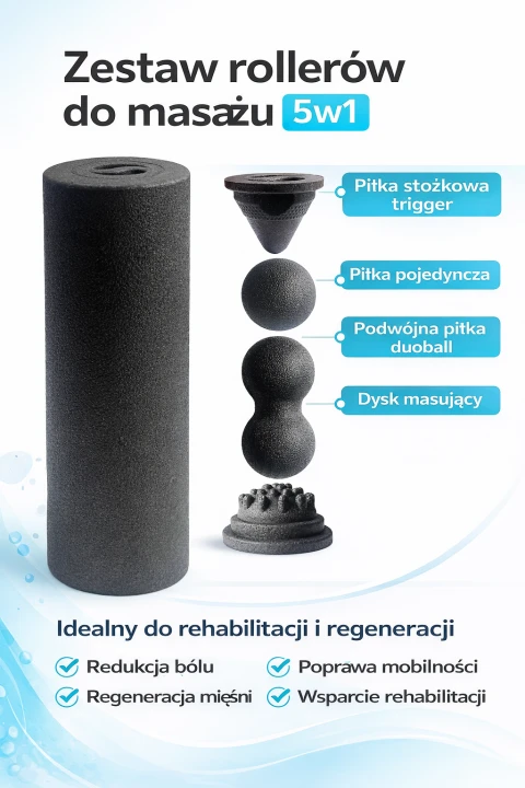 Zestaw rollerów do masażu 5w1 – kompleksowa regeneracja i wsparcie rehabilitacji