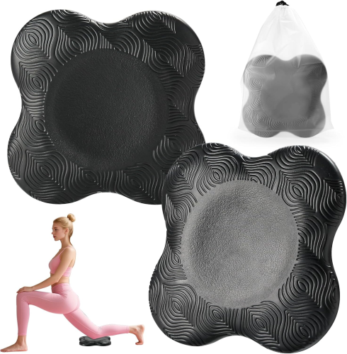 Podkładki do ćwiczeń jogi czarne 2 szt. – amortyzujące pod kolana i łokcie | medyczne wsparcie stawów 2 szt