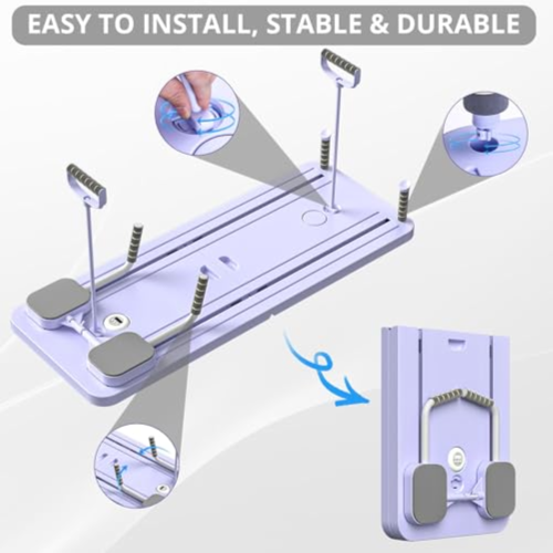 Deska do pilatesu wielofunkcyjna składana – trening domowy, taśmy oporowe, timer, uchwyt na telefon | model premium