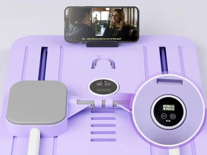 Deska do pilatesu wielofunkcyjna składana – trening domowy, taśmy oporowe, timer, uchwyt na telefon | model premium