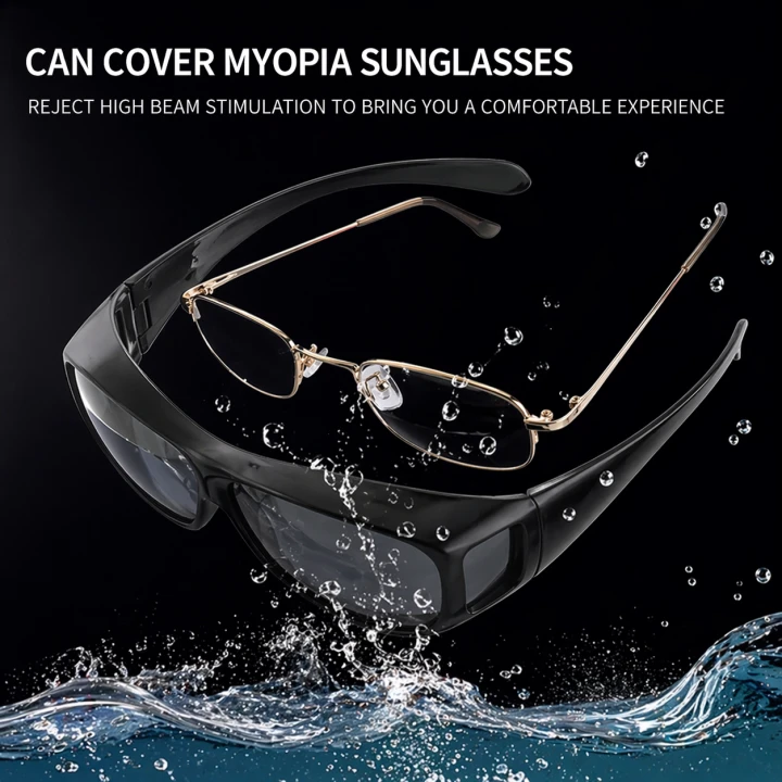 FootService Okulary do jazdy nocnej HD Vision 3w1 – antyodblaskowe, na okulary korekcyjne