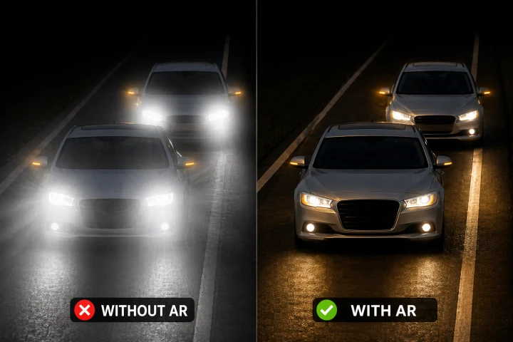 FootService Okulary do jazdy nocnej HD Vision 3w1 – antyodblaskowe, na okulary korekcyjne