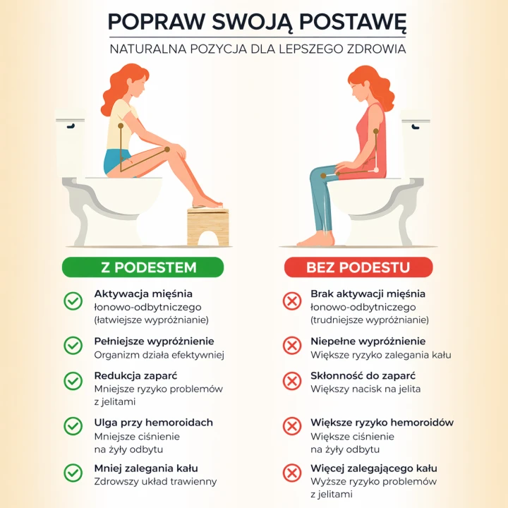 jak poprawić pozycję przy wypróżnianiu