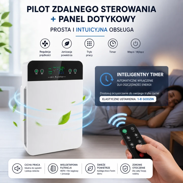 Oczyszczacz Powietrza z Filtrem HEPA i Jonizacją – Zdrowe Powietrze Każdego Dnia