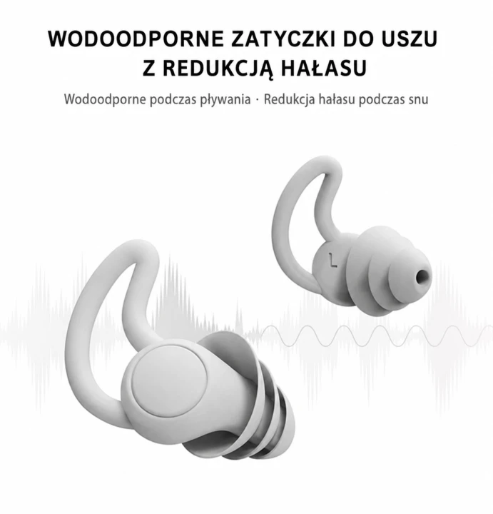 Zatyczki do Uszu Silikonowe z Etui – Białe, Wielorazowe, Redukcja Hałasu 31 dB
