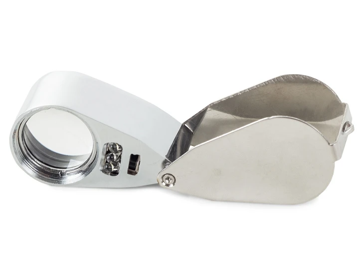 Lupa kieszonkowa składana 2 LED UV metalowa 40x – precyzja i wygoda zawsze pod ręką