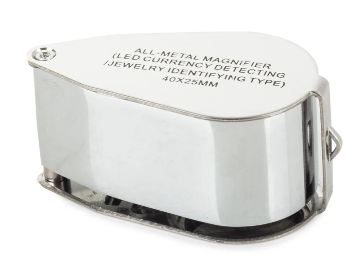 Lupa kieszonkowa składana 2 LED UV metalowa 40x – precyzja i wygoda zawsze pod ręką