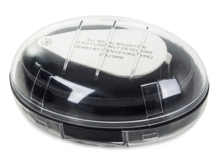 Lupa kieszonkowa składana 2 LED UV metalowa 40x – precyzja i wygoda zawsze pod ręką