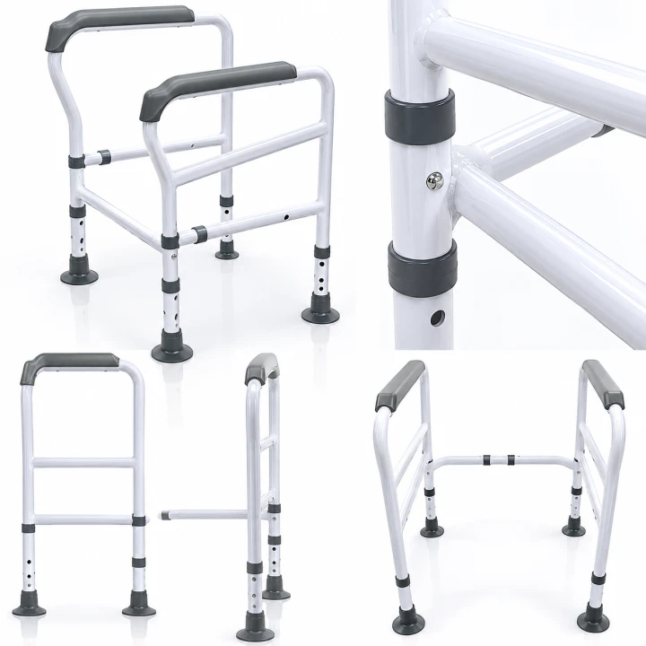Poręcz do toalety toaletowa rama asekuracyjna regulowana – stabilne wsparcie dla Seniorów i osób Niepełnosprawnych
