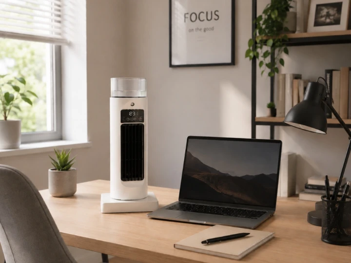 Klimatyzer Wodny Przenośny Kolumnowy Wentylator Biurkowy Nawilżacz 3w1 USB