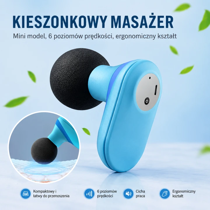 Mini Masażer Relaksacyjny Wibracyjny do Ciała 6 trybów USB