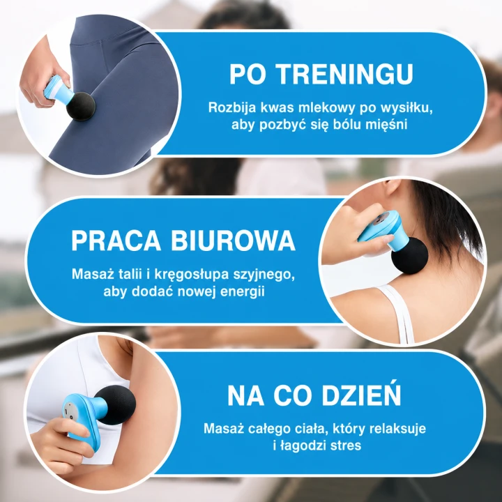 Mini Masażer Relaksacyjny Wibracyjny do Ciała 6 trybów USB
