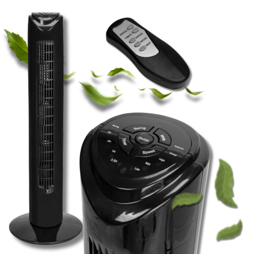 Wentylator kolumnowy z pilotem 45W – cichy wiatrak stojący z oscylacją i timerem
