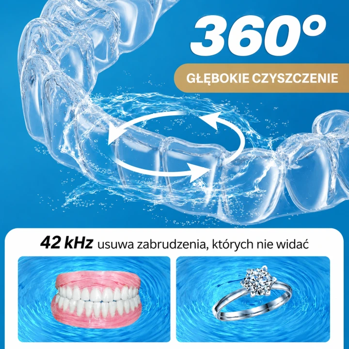 Myjka ultradźwiękowa 600 ml 42 kHz do biżuterii, okularów i akcesoriów kosmetycznych