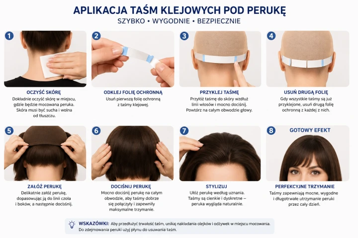 Taśmy Klejowe do Przedłużania Włosów i Peruk – Profesjonalne Paski Samoprzylepne