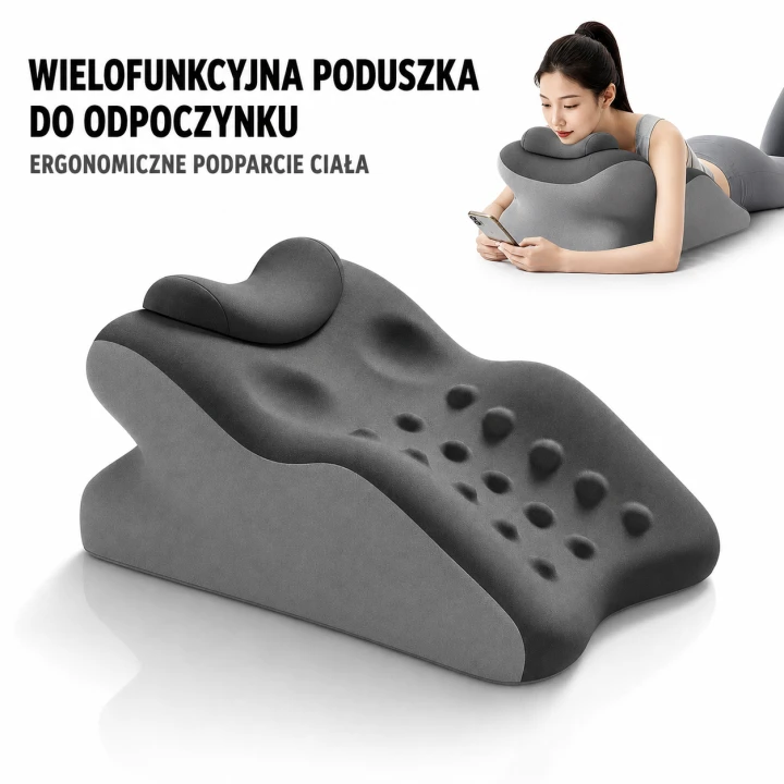 Poduszka klinowa pod plecy podczas odpoczynku w łóżku