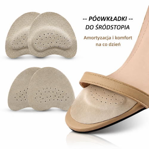 Półwkładki amortyzujące do śródstopia FootService – profilowane poduszki do szpilek i sandałów z perforacją