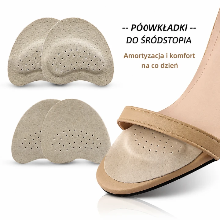 Półwkładki amortyzujące do śródstopia FootService – profilowane poduszki do szpilek i sandałów z perforacją