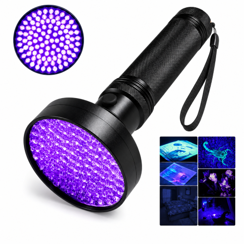 Profesjonalna latarka ultrafioletowa 128 LED z paskiem